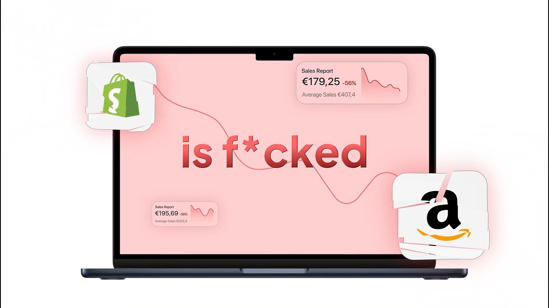 E-commercial Websites downfall animation | Raivcoo