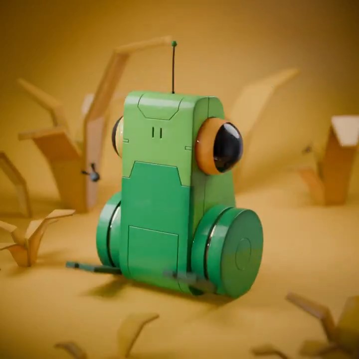 3d Frog bot character jump animation | Raivcoo